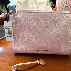 Brahmin Light Pink Crocodile Embossed Clutch